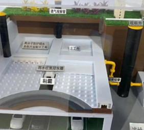 车库顶板虹吸系统剖面展示图
